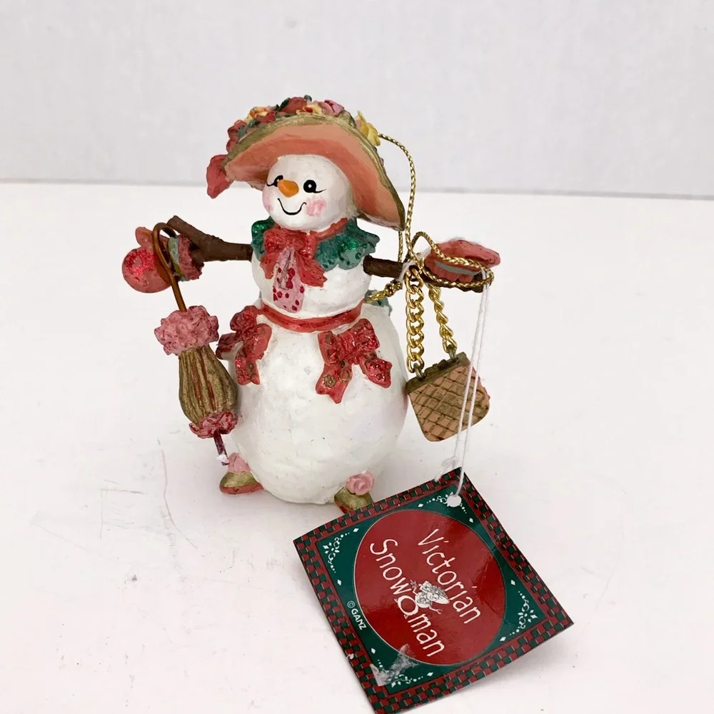 NWT Stylish Snowman Ornament Vintage Cottagecore Charming Holiday Decor Gift